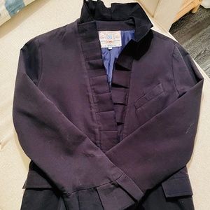 Bell by Alicia Bell Navy blue ruffle trim jacket Sz 8